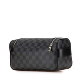 ルイ ヴィトン ダミエ グラフィット トワレポーチ ハンドバッグ N47625 ブラック PVC レザー メンズ LOUIS VUITTON 【中古】